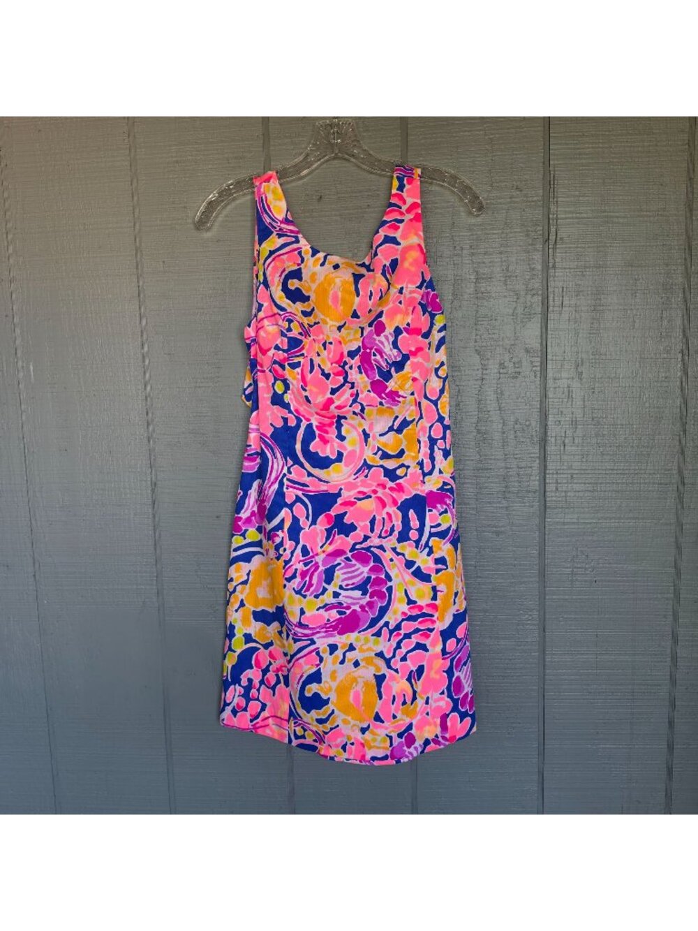 Lilly Pulitzer Tie Back Vibrant Color Floral Resort Tropical Shift Dress. Size 4